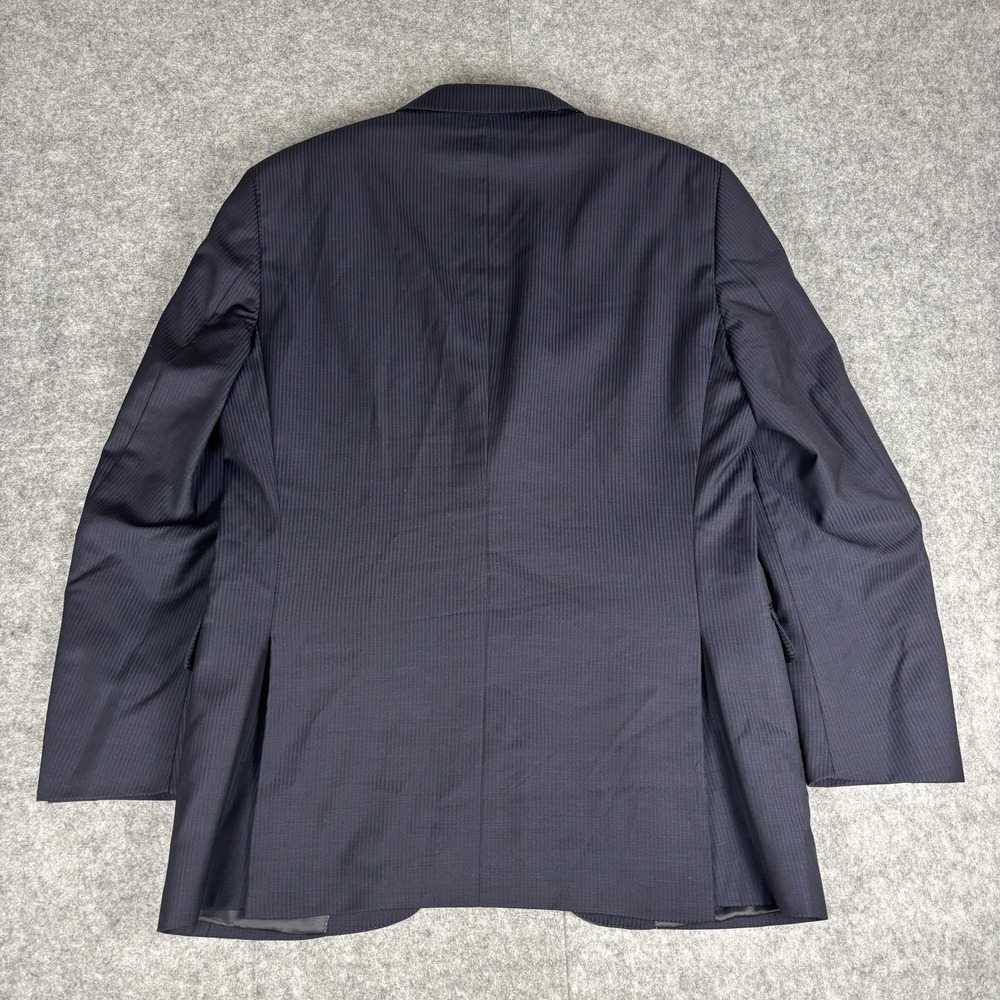 Peter Millar Dual Vent Notched Lapel 100% Wool Blue Pinstripe Blazer Jacket 40R - Picture 2 of 11